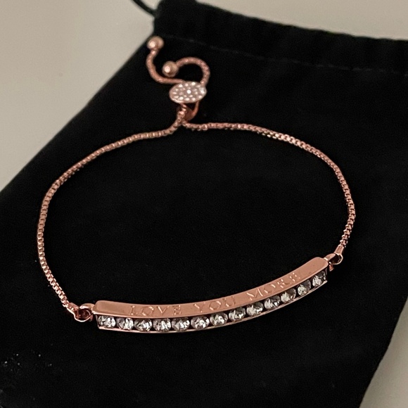 Brilliance Crystals from Swarovski LOVE YOU MORE Bracelet Rose Gold - Picture 1 of 9